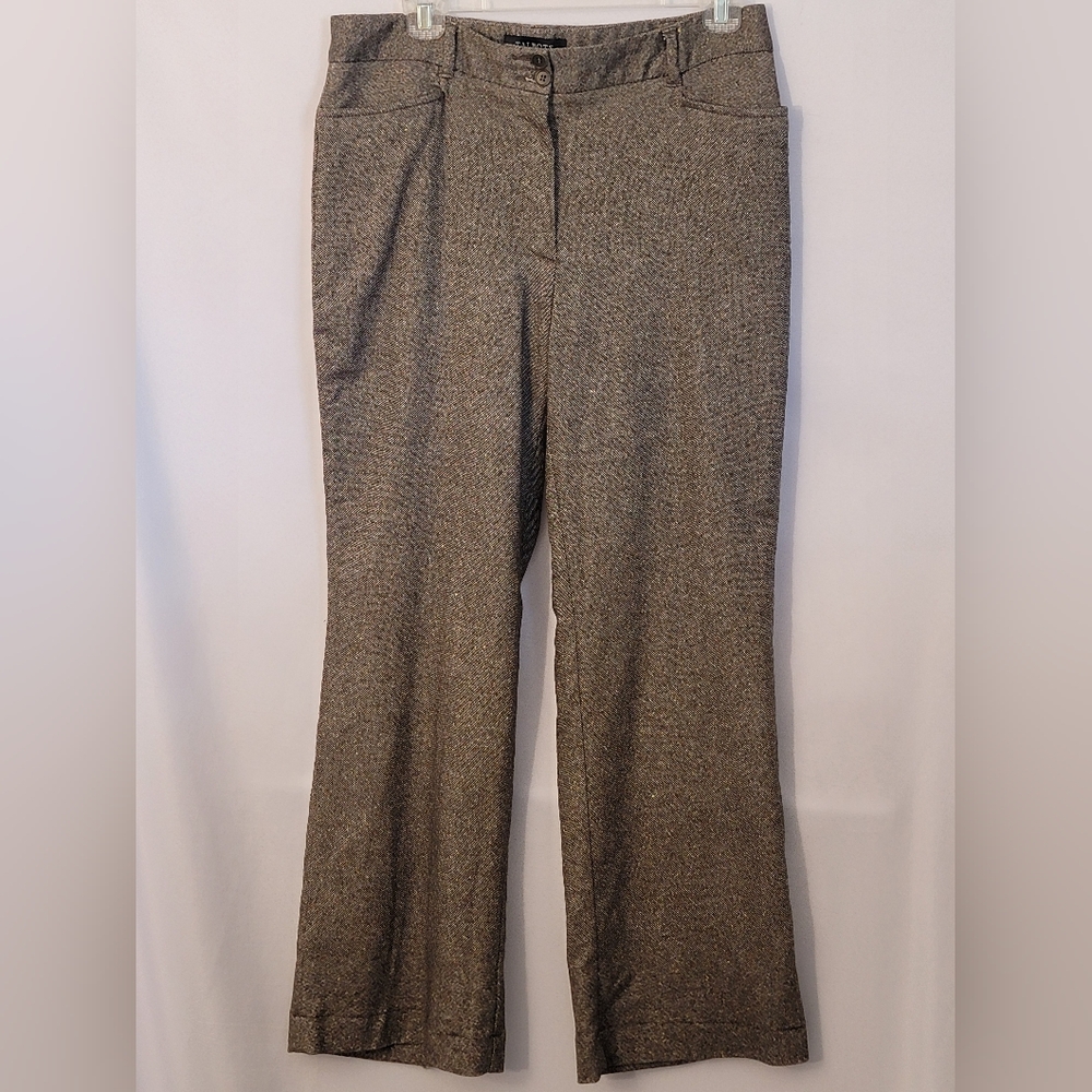 Talbots Tweed Boot Cut Dress Pants in Brown/Gray